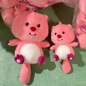 50cm Korean Loopy Plush Toy Cartoon Pororo Pink Beaver Loopy Birthday Gift Stuffed Plushie Doll