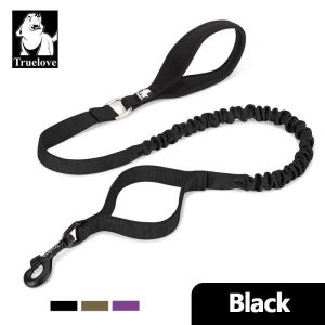 TRUELOVE Bungee Pet Dog Leash Nylon Double Handle Dog Lead Retractable Extendable Running Pet Leash Soft Padded Dog Leashes Training Leads
