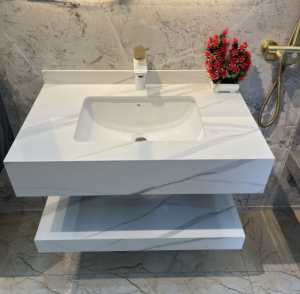 Bàn Đá 2 Tầng Nhà Tắm Kèm Chậu Âm Bàn Chống Xước Mẫu Mới Nhất Hot Nhất Hiện Nay - Hàng Nhập Khẩu Bảo Hành 10 Năm