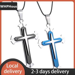[COD] WHPHous Ship within 24 hours Fashion Versatile Cross Pendant Necklaces For Women Men Hip Hop Creative Temperament Necklaces Jewelry Accessories Gifts
