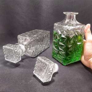 Chai Đựng Rượu 1 Lít cao cấp mẫu vuông giác kim cương – Vỏ Chai Rượu Đẹp 1000ML - Bình Đựng Rượu Thủy Tinh (A13)