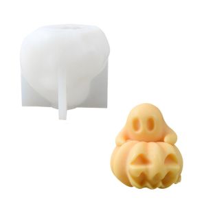 WOODP Silicone Ghost Pumpkin Mold Halloween 3D Soap Mould Craft Supplies Horrible Candle Mold Home Decor