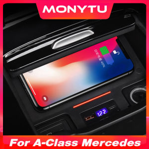 For Mercedes-Benz A-Class /GLA/CLA QI Car Wireless Charger 15W Fast charging Phone Holder Interior Modification Accessories 2018- 2022