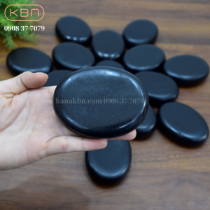 10 Viên Đá Nóng Tròn Oval Giữ Nóng Lâu - 8x8 6x8cm - Đá Nóng Núi Lửa Bazan Massage Spa