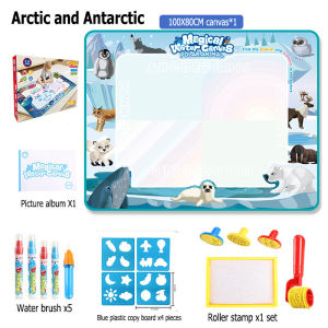 Magic Water Drawing Mat Kit Painting Reusable Large Painting Canvas Kids Montessori Educational Doodle Toys 1+ Years Old Gifts
