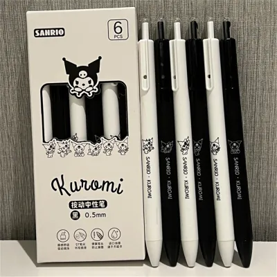 LVYIMAO LVYIMAOSanrio Cute Retractable Gel Pens for Students ซานริโอ 6 ชิ้นปากกาเจลเฮลโลคิตตี้ปากกาสอบนักเรียนแห้ง