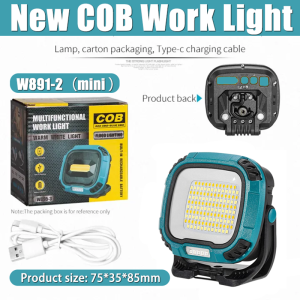 COB Upgraded work light with Magnetic Base，Type-C Fast Charging portable handheld LED strong light long endurance outdoor emergency light