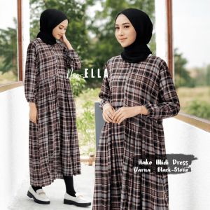 HAKO MIDI KOTAK DRESS RAYON PREMIUM