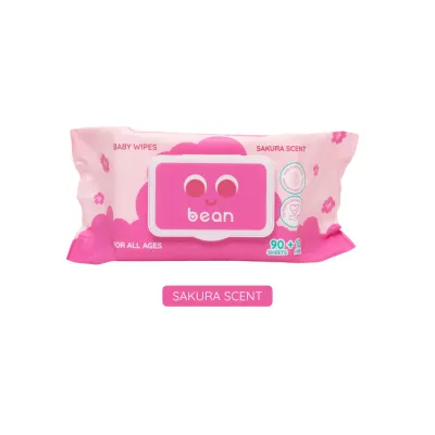 bean Baby Wipes Sakura Scent (90 sheets + 10 FREE)