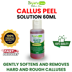 BRYELSS CARE 60ML CALLUS REMOVER SOLUTION WITH CALLUS PILE 1 SET(KALYO REMOVER/KALYO PEEL REMOVER)/Professional Dual Sided Hard Dead Skin Callus Remover Foot Rasp File Foot Care/⚡ Callus Remover Foot Care Cream For Cracks And Dry Cracked Heel⚡