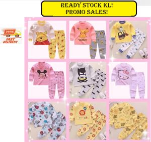 KL Stock clearance! Premium Baby/ Kids Pyjamas Set Long Sleeve Children Sleepwear Kids Cloth Baby Night wear Clothes Pajamas Baby