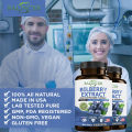 Bilberry extract supplement supports eye health and vision, anti-aging, beauty and brain health, lowers blood sugar and cholesterol levels.. 