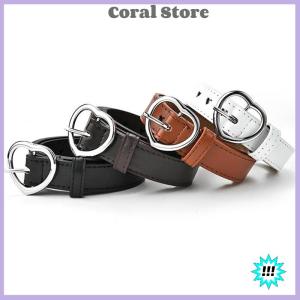 【Coral】💖【HOT SALE】🎈🎈 เข็มขัดหนังเทียมสำหรับเด็กเข็มขัดคาดเอวมีหัวเข็มขัดหัวใจสีพีชน่ารักสำหรับเด็กผู้หญิง