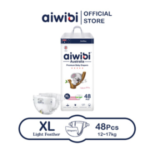 Aiwibi Natural Premium Night Taped Diapers，Baby diapers Overnight diapers  Ultra-thin Soft diapers- S/M/L/XL Sizes (1 Pack)