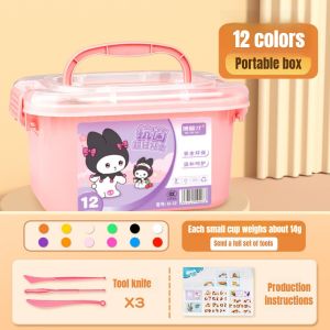 12/24/36Colors Lightweight Clay With Tools Air-Drying Model DIY Boxed Clay Set Kids Toys Magic Clay Arts Crafts