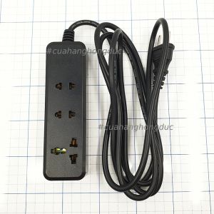 Ổ Cắm Điện 3 Lỗ 2200W Lõi Sứ Chịu Nhiệt Màu Đen 3K SOPOKA