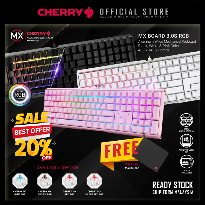 CHERRY MX BOARD 3.0S High Quality CHERRY MX Switch RGB Aluminium Wired Mechanical Gaming Keyboard