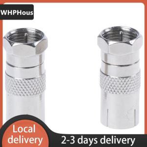 [COD] WHPHous Ship within 24 hours 2Pcs F Type Male Plug Connector Socket to RF Coax TV Aerial Female RF Adapters