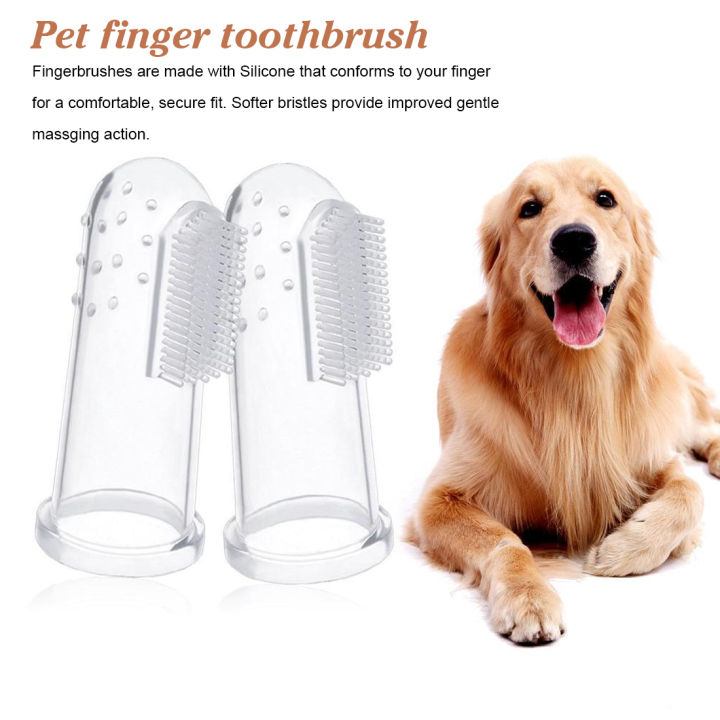 Pet Dog Finger Toothbrush Silicon Toothbrush Dog Cat Teeth Clear Soft
