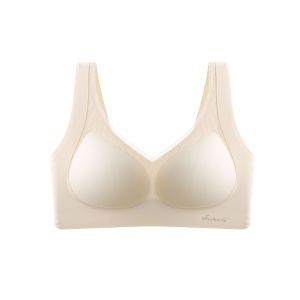 Non-Magnetic Wireless Seamless Pilates Comfortable Antibacterial Underwear Womens Breast Holding Anti-Sagging Latex Cotton Cup Bra ☺1130