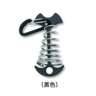 Camping Aluminium Tent Deck Fishbone Peg With Buckle Wind Rope Buckle