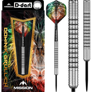 MISSION STEEL TIP DART - 21.5G/23.5G/25.5G DOMINIK GRÜLLICH 95% Tungsten Steel Darts (ARROW DART KELULI)