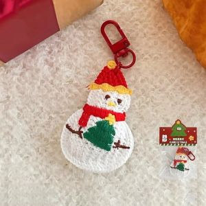 NEXTYOO Handmade Christmas Pendant Keychain Mini Size Cartoon Style Christmas Tree Ornament Lovely Weave Design Elk Pendant Ornament Christmas Gift