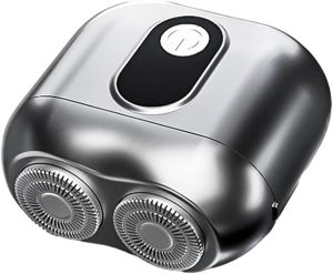 Electric Shaver Portable Rotating Razor ABS Electroplated Body and Magnetic Shaver Head Wet and Dry Razor IPX6 Waterproof Ideal Gift for Men 65*62*32.5mm Silver