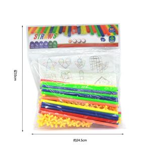 3D Straw Building Blocks Toys Gift Children Space Thinking Games Assembly Toy Pipe Connector straws 4D Luminous Mainan