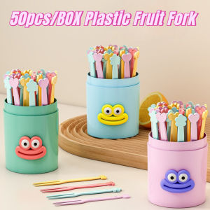 50Pcs/Box Mini Food Picks with Box Cute Forks for Kids Plastic Food Picks Decoration Food