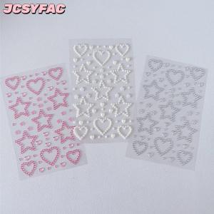 JCSYFAC 3D Sao Trái Tim Pha Lê Dán Trẻ Em Tự Làm Trang Trí Tự Dính Đồ Trang Sức Thủ Công Mỹ Nghệ Lấp Lánh Rhinestone Dán Cô Gái Quà Tặng