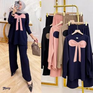 Chalista Set Caramel Knit Fashion Wanita 2in1 Setelan Celana Modis Simple Murah Modern Elegant