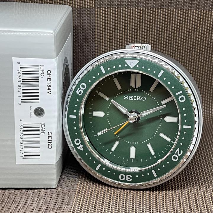 [TimeYourTime] Seiko Clock QHE184M Beside Bed Alarm Clock Green Bezel