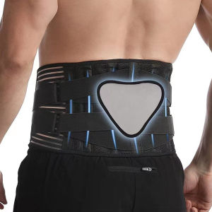Double Pull Lumbar Lumbar Belt with 6 Steel Bar Modeling Belt Lumbar Girdle Breathable Waist Support Belt Men Women Spine Decompression Waist Trainer Brace Back Pain Relief