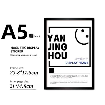 PVC Magnetic A4 A5 A6 display hanging wall perforation-free picture frame protection picture frame Graduation certificate Business license BIR holder
