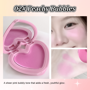 Heart-Shaped Cream Blush Waterproof And Sweatproof Long-Lasting And Natural Multi-Purpose Cream Blush Can Be Used On Cheeks And Eyes For A Natural Korean Makeup Look Available In 3 Colors