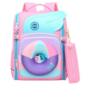 New Elementary School Schoolbag Girls High-end Lightening Spine Protection Waterproof  Wear-resistant Childrens Cartoon Backpack