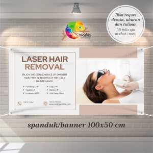 Cetak Spanduk Banner Beige and Tan Minimalist Laser Hair Removal