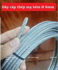 Dây cáp thép mạ kẽm Ø [ 6mm ]  (Giá/ 1 mét dây)