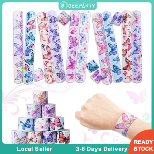 10pcs/set Butterfly Slap Bracelet Wrist Band for Kids Birthday Party Decorations Supplies