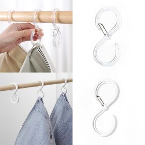 5/10Pcs Multifunctional S-Shaped Hook With Buckle S Coat Rack Bag Anti-Hook for Bathroom Kitchen Organizer