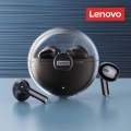 Lenovo LP80 TWS Mini Bluetooth Earphone Design Wireless Headset with Mic 3D Stereo Bass True Wireless Earbuds Transparent protective shell. 