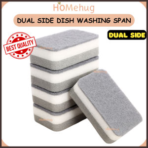 5PCS DUAL SIDE MULTIPURPOSE DISHWASHING CLEANING SPAN SPONGE HEAVY DUTY SCOURING PAD BRUSH STAIN REMOVER PENCUCI PINGAN
