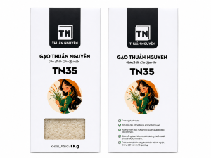 Gạo Thuần Nguyên TN35 1KG – Gạo Bán Hữu Cơ Hạt Dài Bóng Đẹp Dẻo Vừa Hậu Ngọt Thơm Lá Dứa Cốm Non