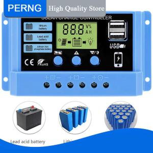 [PERNG] Tehe 30A 20A 10A Solar Charge Controller 12V 24V Auto Solar Panel PV LCD Controller For Lead-Acid Battery Lithium Battery Dual USB