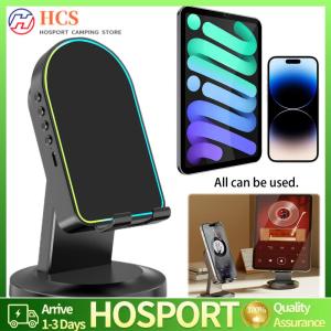 【HCS】2 ใน 1 ลำโพงเครื่องเสียงอัจฉริยะพร้อมแท็บเล็ตที่ถือโทรศัพท์ขาตั้งลำโพง BT RGB ลำโพง BT ขนาดเล็กสำหรับโฮมออฟฟิศ