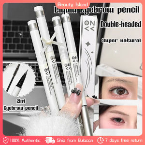 2In1 Double Head 3D Liquid Eyebrow Pencil with Brush Waterproof Long Lasting Eyebrow Pencil Brush Make Up