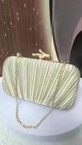 MR  Women Clutch Evening Bag Satin Pleated Evening Bag Ladies Formal Wedding Party Cocktail Purse