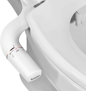 SAMODRA Ultra-Slim Bidet Minimalist Bidet for Toilet with Non-Electric Dual Nozzle(Frontal & Rear Wash) Adjustable Water Pressure Fresh Water Bidet Toilet Seat Attachment