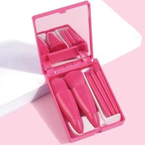 New travel 5-piece mirror makeup brush set portable multifunctional powder brush blush brush beauty tools